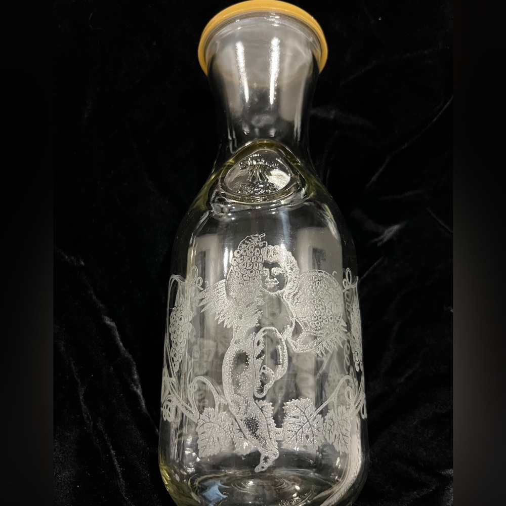 Elegant Glass Carafe with Gold Accents